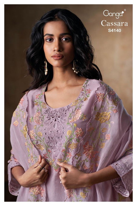 Cassara 4140 By Ganga Bemberg Silk Bulk Designer Salwar Suits Orders In India